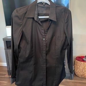 Black long sleeve button down shirt